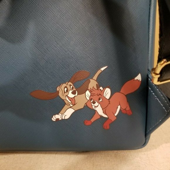 Loungefly Disney Fox And The Hound Mini Backpack Tod Copper Water Play NEW